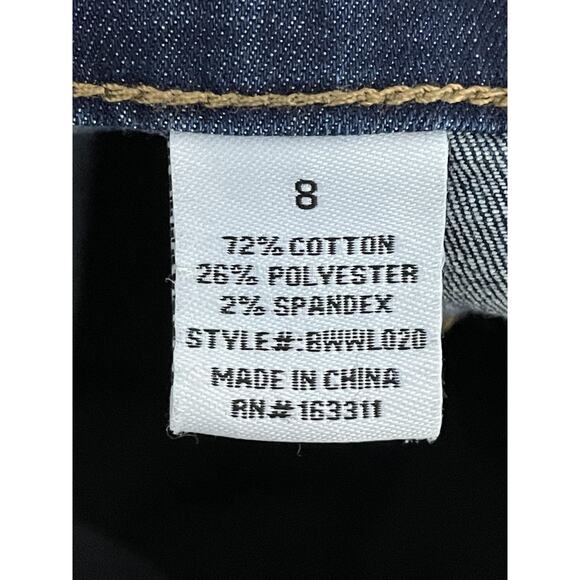 BLEU Jeans Womens 8 Blue Button Fly Cropped Stretch Denim Straight Leg BWWL020 - Picture 10 of 11